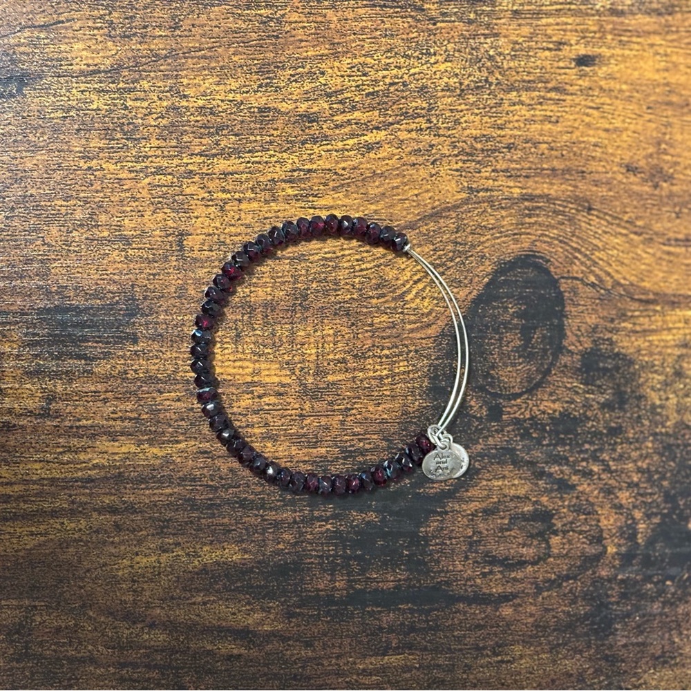 Alex and Ani Garnet Luminary Beaded Bracelet
